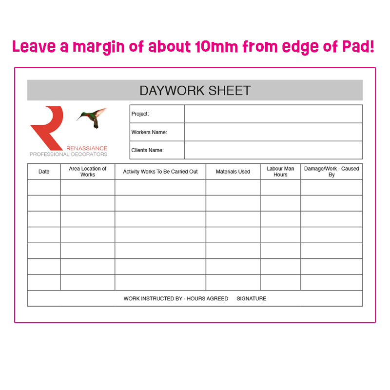 daywork sheet