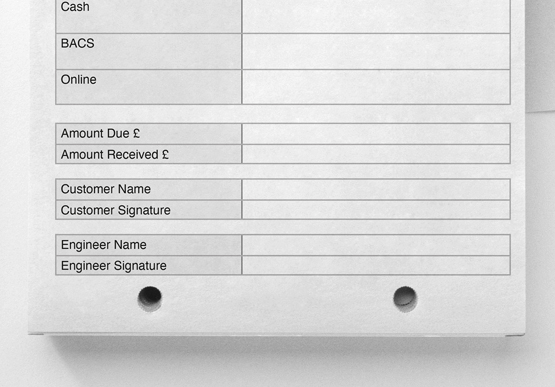 NCR Form with drill holes