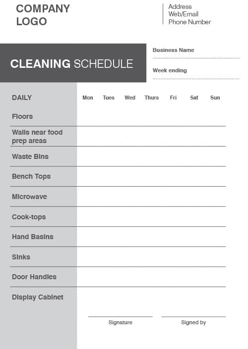 A4 NCR Cleaning Sheet 7 Kitchen4